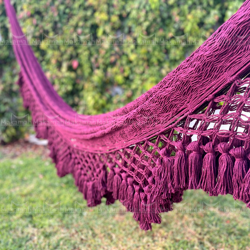 Hamaca Boho con Macramé "Marrakesh" Vino