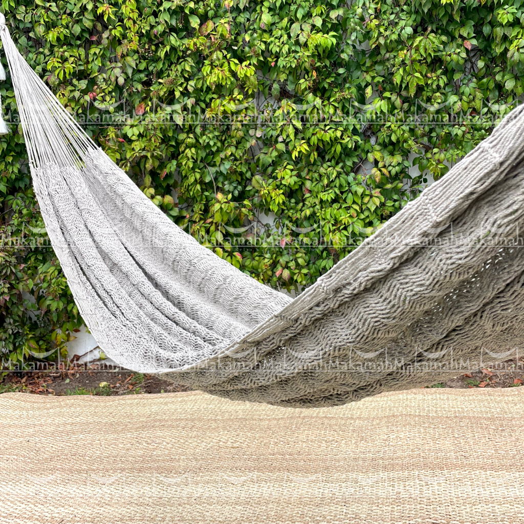 Hamaca Tradicional Algodón Gris Corda