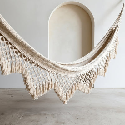 Hamaca Boho con Macramé "Marrakesh" Natural