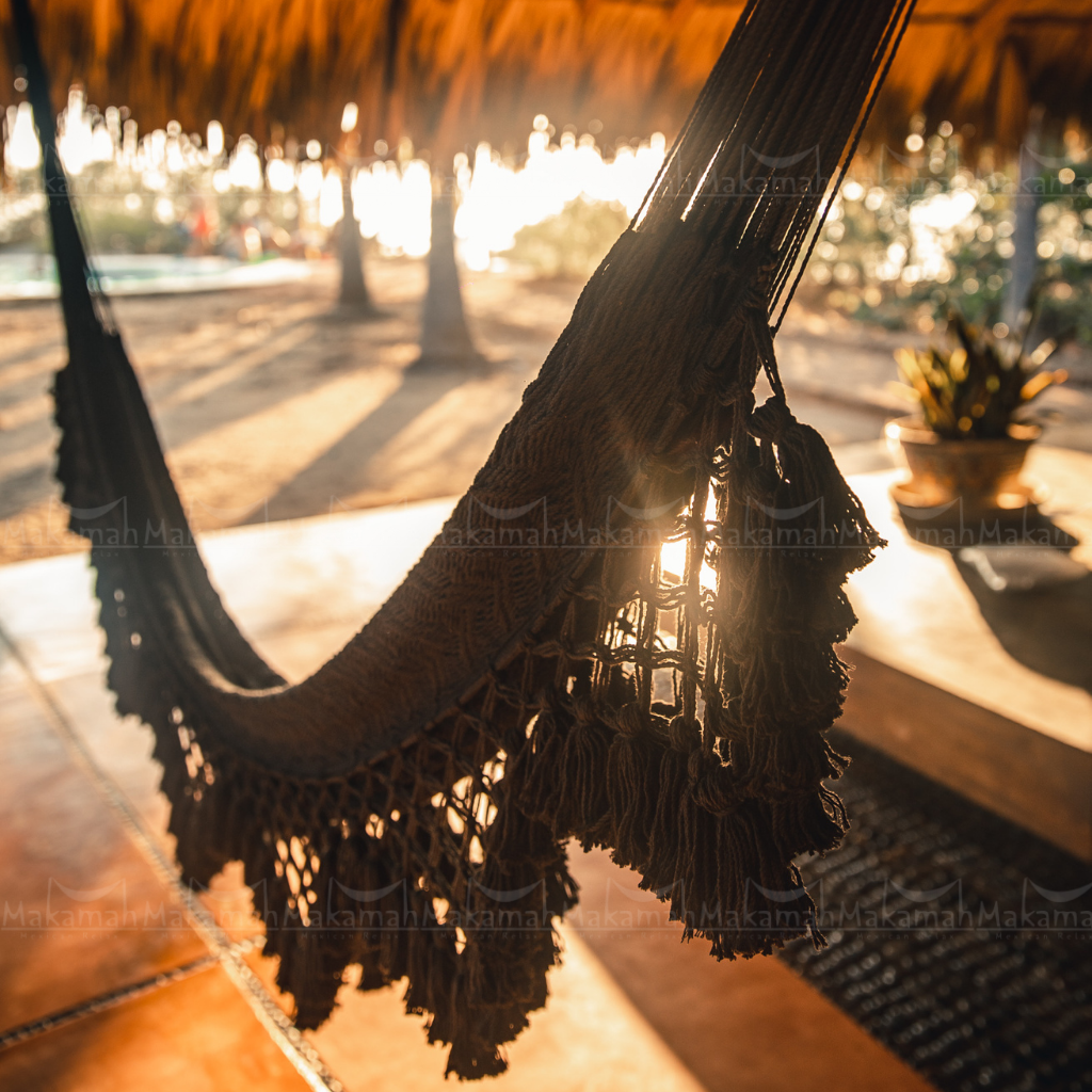 Hamaca Boho con Macramé "Marrakesh" Negra