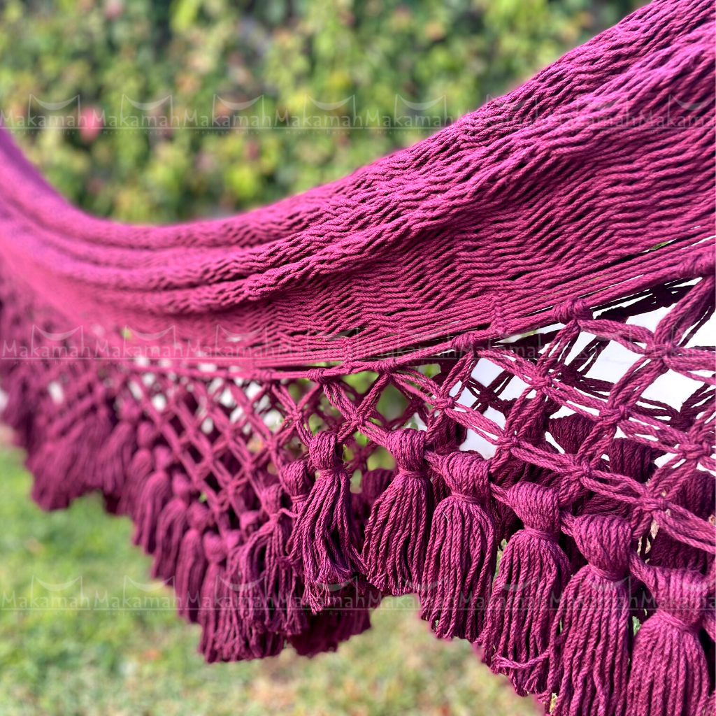 Hamaca Boho con Macramé "Marrakesh" Vino